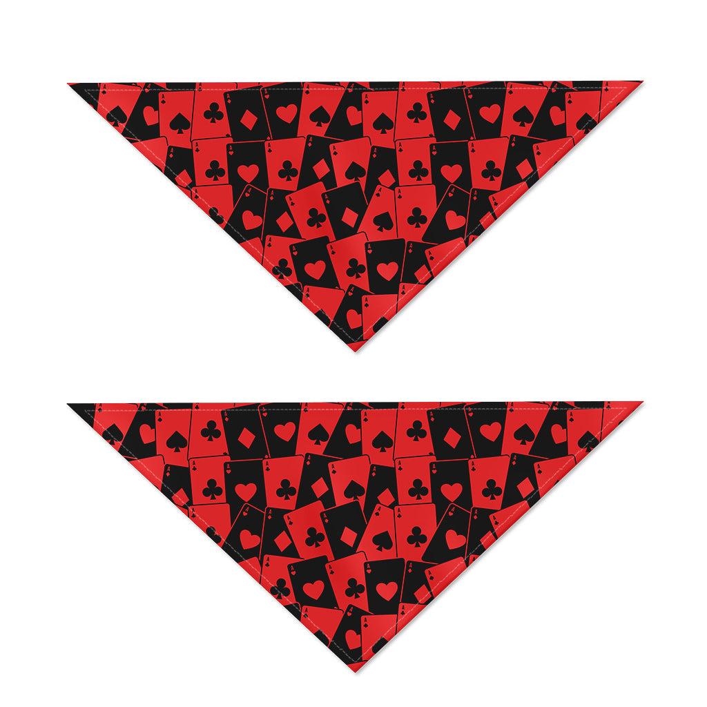 Black And Red Casino Card Pattern Print Dog Bandana