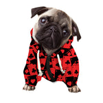Black And Red Casino Card Pattern Print Dog Zip Up Hoodie