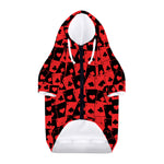 Black And Red Casino Card Pattern Print Dog Zip Up Hoodie