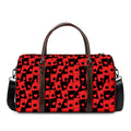 Black And Red Casino Card Pattern Print Duffel Bag