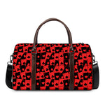 Black And Red Casino Card Pattern Print Duffle Bag