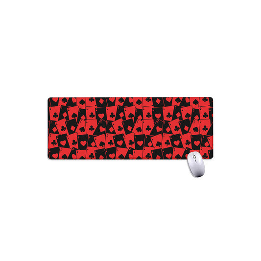 Black And Red Casino Card Pattern Print Extended Mouse Pad