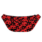 Black And Red Casino Card Pattern Print Fanny Pack