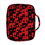 Black And Red Casino Card Pattern Print Front Pocket Bible Bag