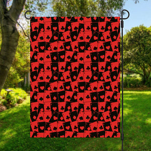 Black And Red Casino Card Pattern Print Garden Flag