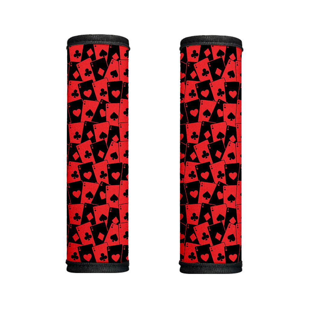 Black And Red Casino Card Pattern Print Handle Covers