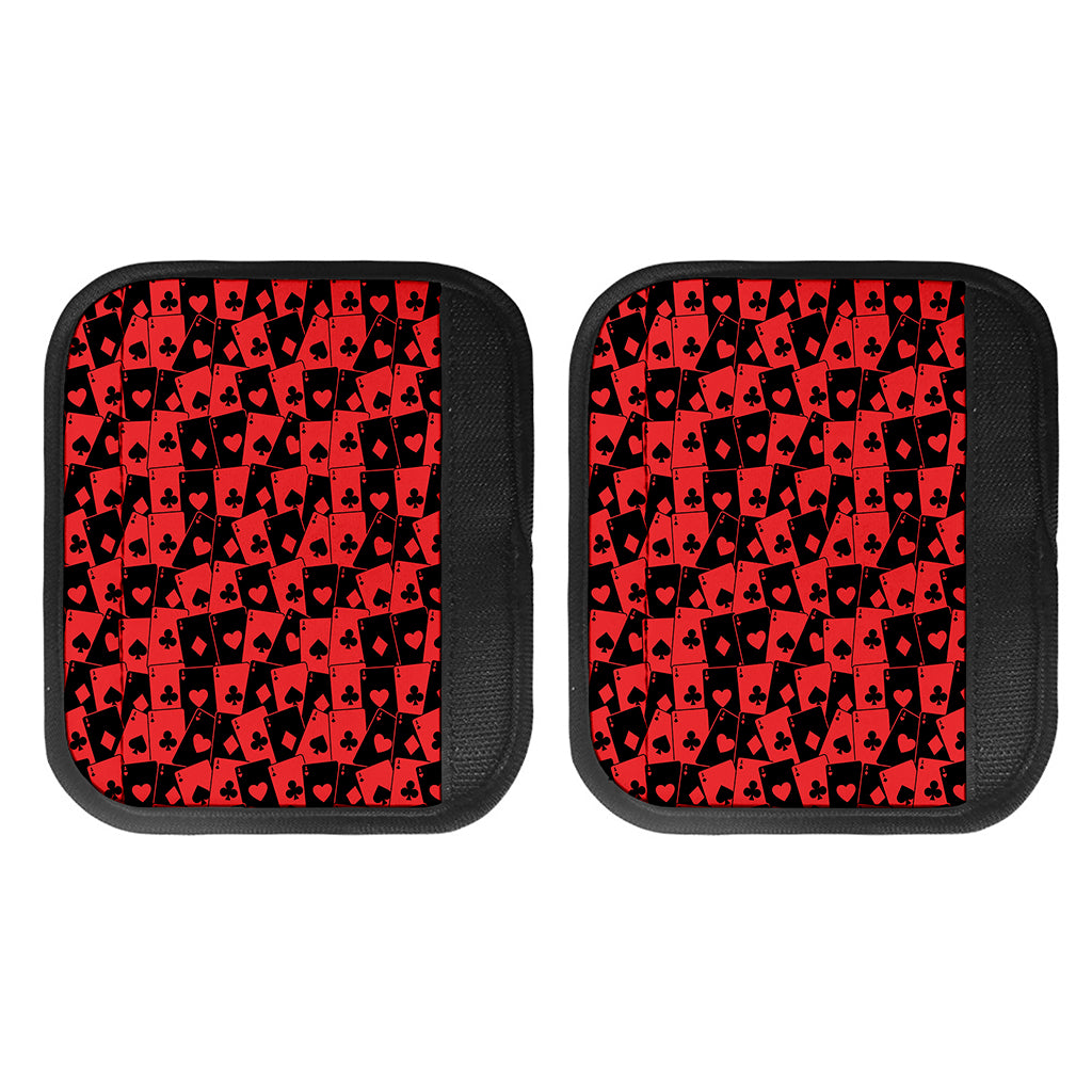 Black And Red Casino Card Pattern Print Handle Covers