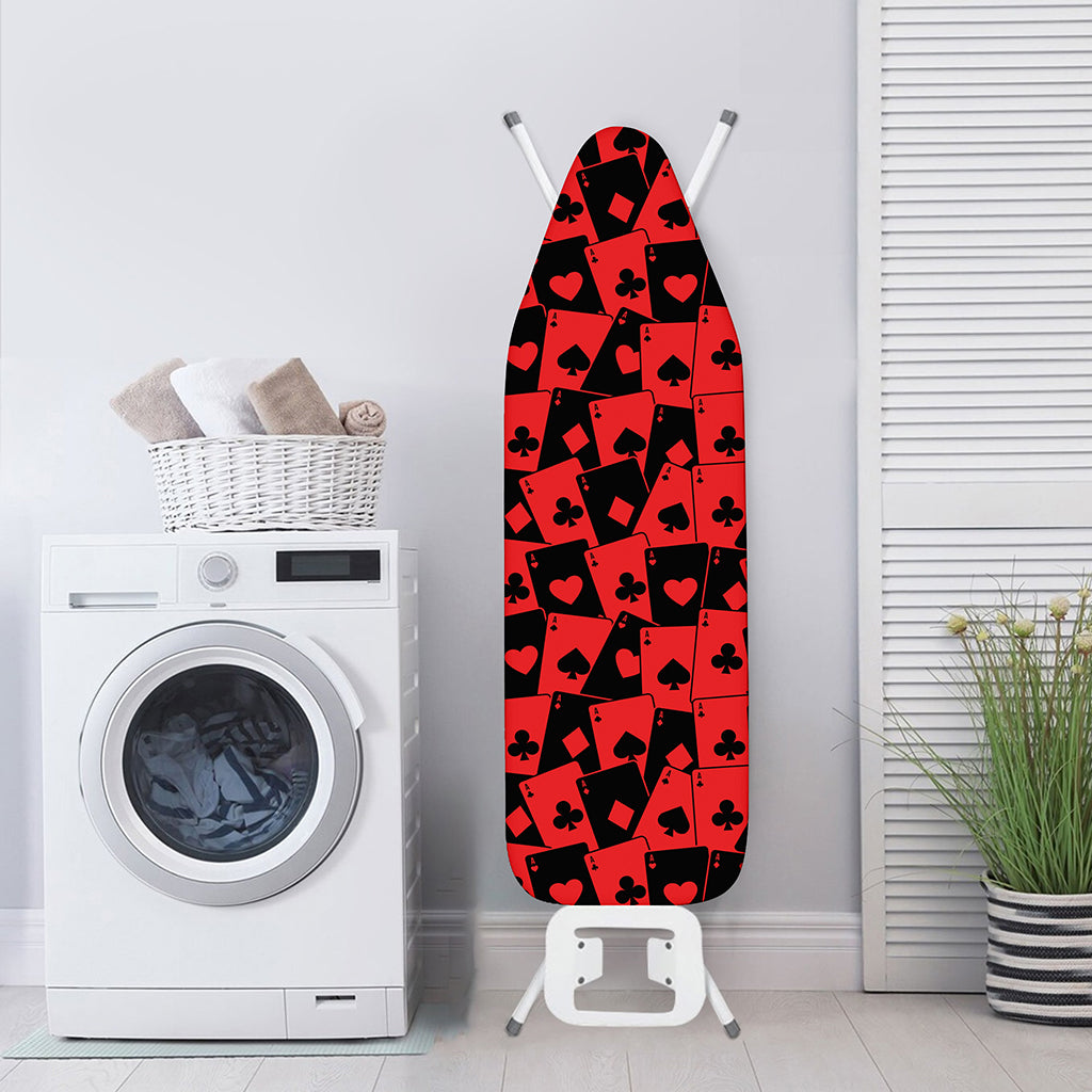 Black And Red Casino Card Pattern Print Ironing Board Cover