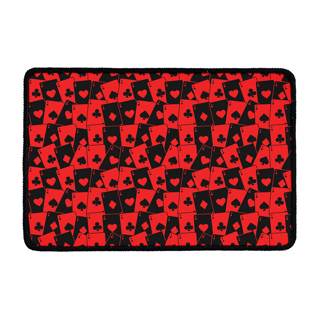 Black And Red Casino Card Pattern Print Kitchen Mat