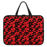 Black And Red Casino Card Pattern Print Laptop Sleeve With Handle