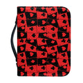 Black And Red Casino Card Pattern Print Leather Bible Cover