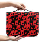 Black And Red Casino Card Pattern Print Leather Bible Cover