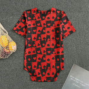 Black And Red Casino Card Pattern Print Men's Bodysuit