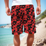 Black And Red Casino Card Pattern Print Men's Cargo Shorts