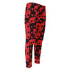 Black And Red Casino Card Pattern Print Men's Compression Pants