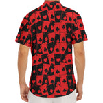 Black And Red Casino Card Pattern Print Men's Deep V-Neck Shirt