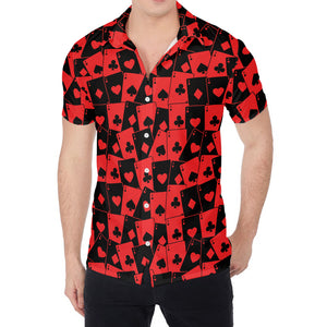 Black And Red Casino Card Pattern Print Men's Shirt