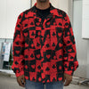 Black And Red Casino Card Pattern Print Men's Shirt Jacket