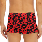 Black And Red Casino Card Pattern Print Men's Short Boxer Briefs