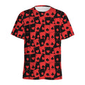 Black And Red Casino Card Pattern Print Men's Athletic T-Shirt