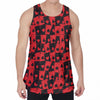 Black And Red Casino Card Pattern Print Men's Velvet Tank Top