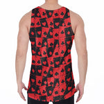 Black And Red Casino Card Pattern Print Men's Velvet Tank Top