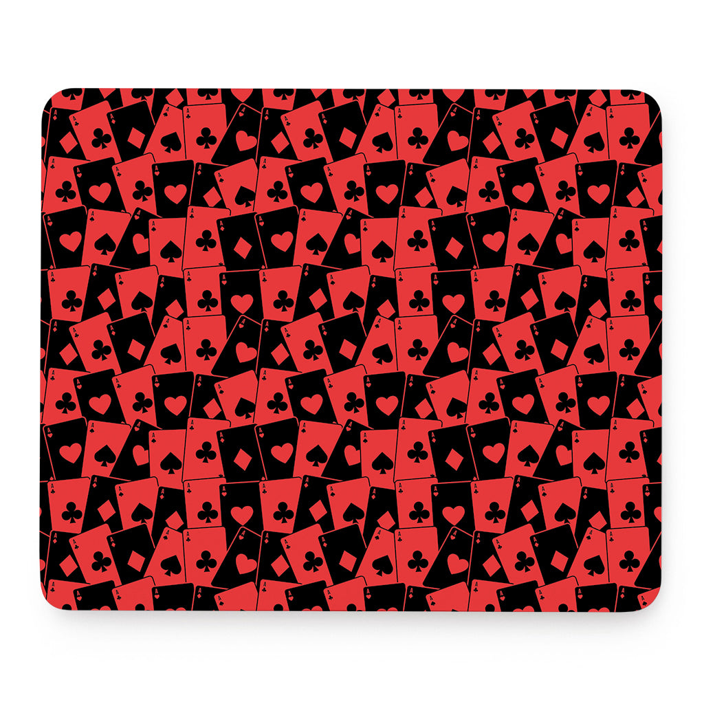 Black And Red Casino Card Pattern Print Mouse Pad