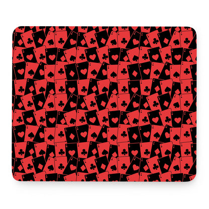 Black And Red Casino Card Pattern Print Mouse Pad
