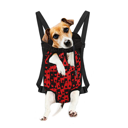 Black And Red Casino Card Pattern Print Pet Carrier Backpack