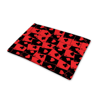 Black And Red Casino Card Pattern Print Pet Cooling Mat Cover