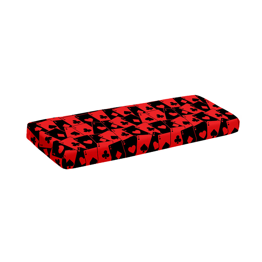 Black And Red Casino Card Pattern Print Piano Keyboard Cover
