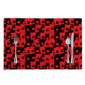 Black And Red Casino Card Pattern Print Placemat