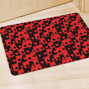 Black And Red Casino Card Pattern Print Polyester Doormat