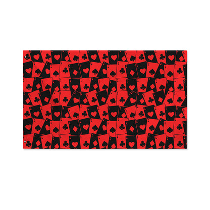 Black And Red Casino Card Pattern Print Polyester Flag