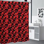 Black And Red Casino Card Pattern Print Premium Shower Curtain