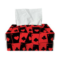 Black And Red Casino Card Pattern Print Rectangle Tissue Box Cover