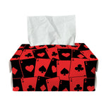 Black And Red Casino Card Pattern Print Rectangle Tissue Box Cover