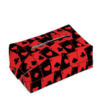 Black And Red Casino Card Pattern Print Rectangle Tissue Box Cover