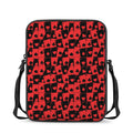 Black And Red Casino Card Pattern Print Rectangular Crossbody Bag