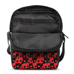 Black And Red Casino Card Pattern Print Rectangular Crossbody Bag