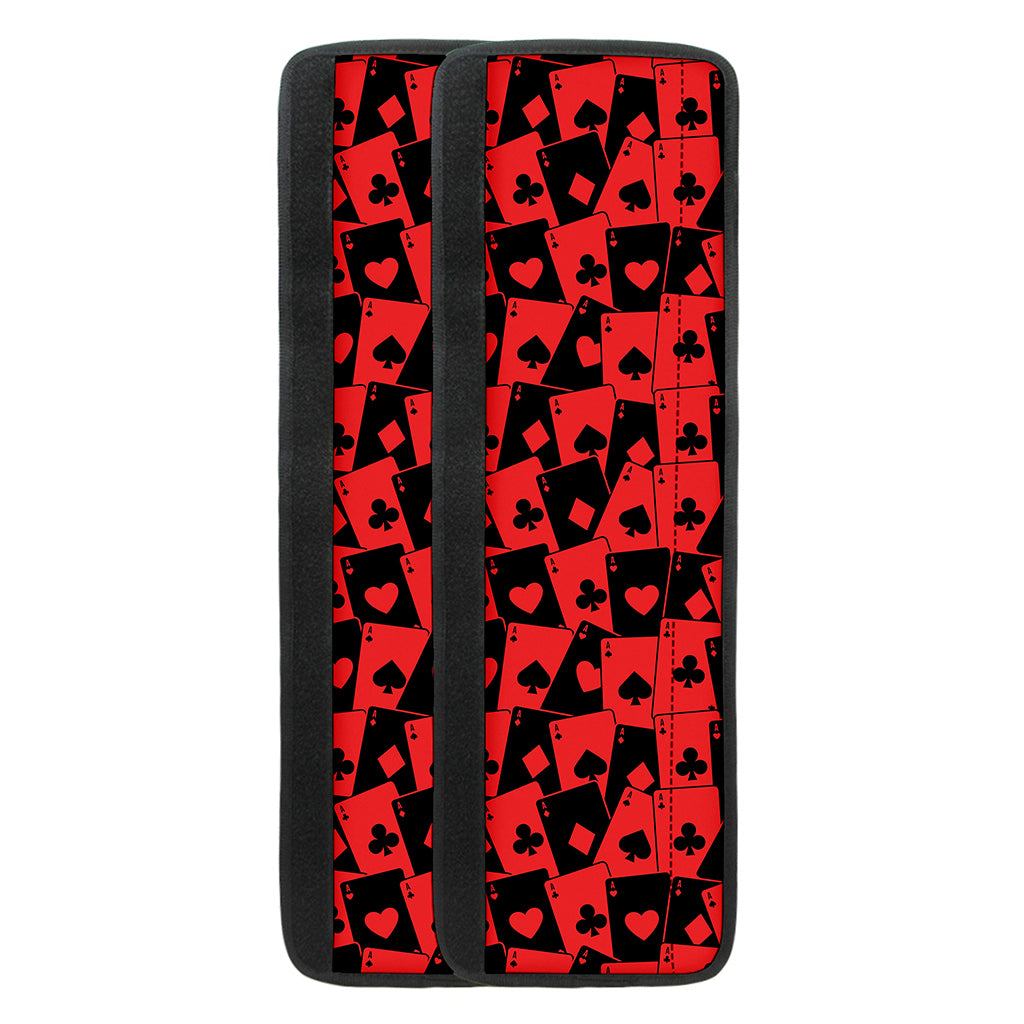 Black And Red Casino Card Pattern Print Refrigerator Handle Covers