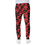 Black And Red Casino Card Pattern Print Scuba Joggers