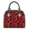 Black And Red Casino Card Pattern Print Shoulder Handbag