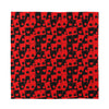 Black And Red Casino Card Pattern Print Silk Bandana