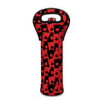 Black And Red Casino Card Pattern Print Single Neoprene Wine Tote