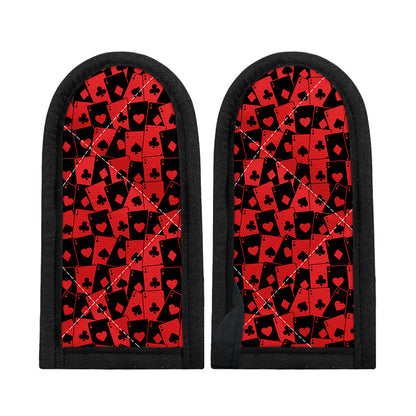 Black And Red Casino Card Pattern Print Skillet Handle Cover
