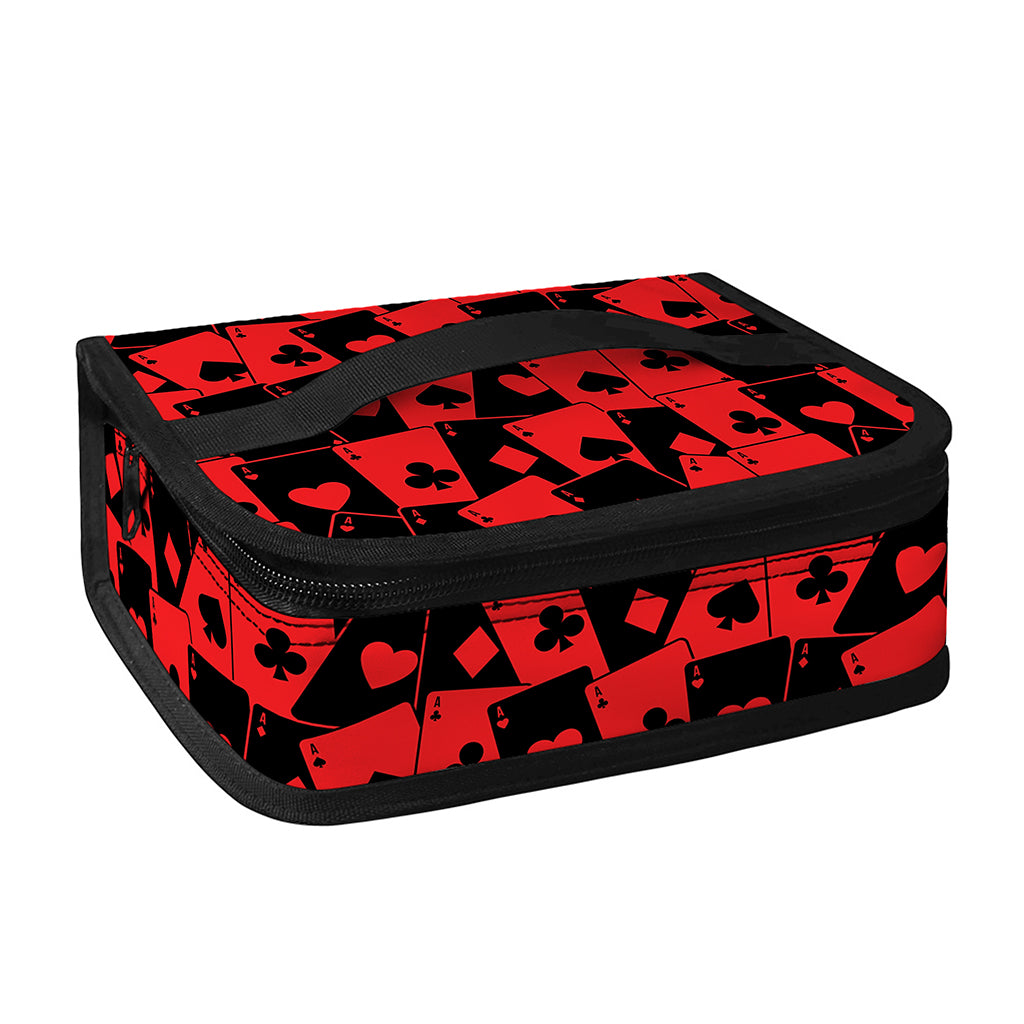 Black And Red Casino Card Pattern Print Small Lunch Bag
