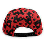 Black And Red Casino Card Pattern Print Snapback Cap