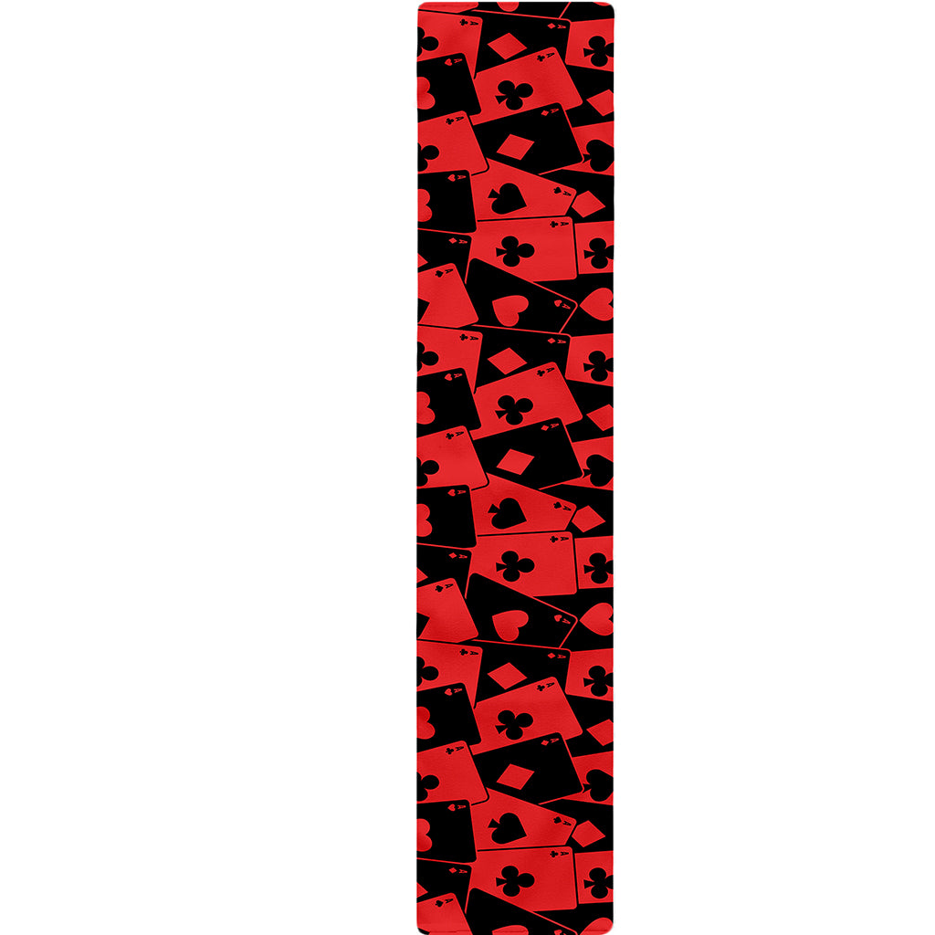 Black And Red Casino Card Pattern Print Table Runner