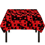 Black And Red Casino Card Pattern Print Tablecloth